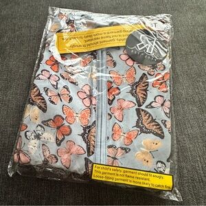 River Babe Threads Bamboo Butterfly Print Kids Pajama Zippy One Piece 3T